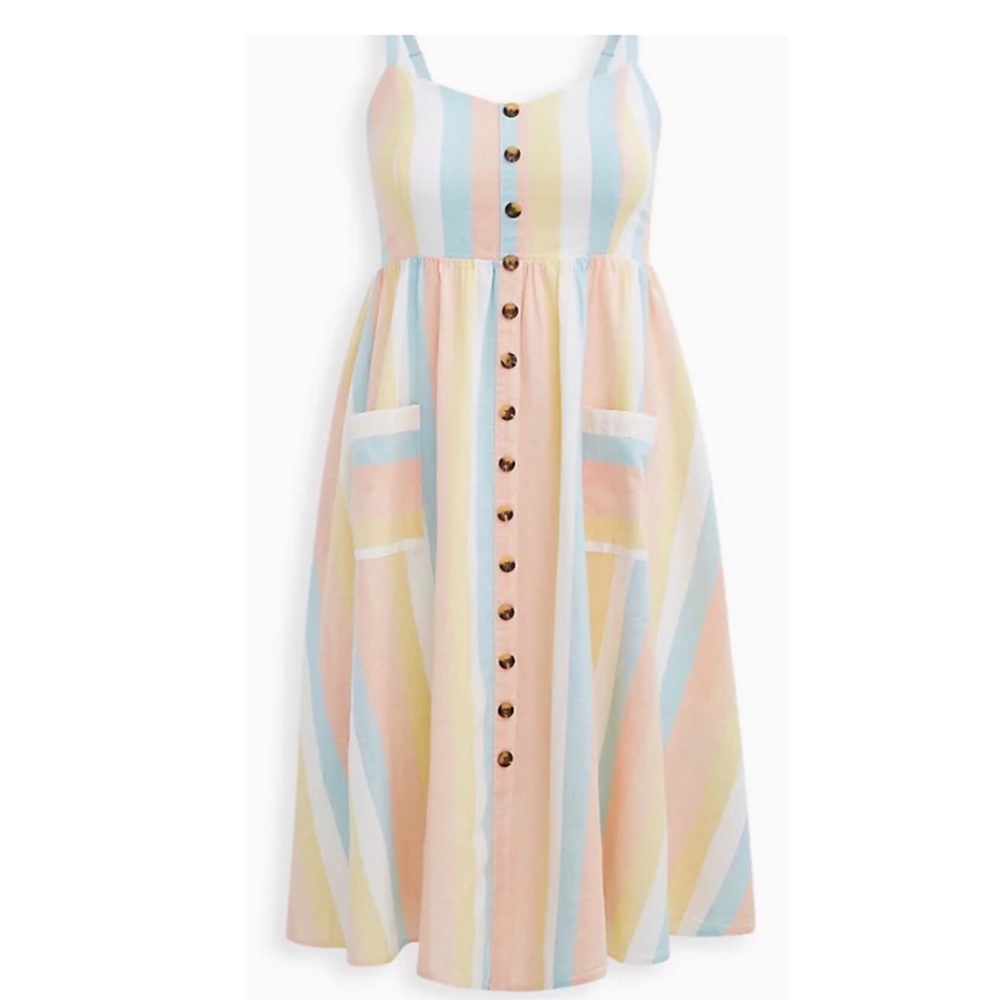 Torrid NWT summer dress, Linen, lined, size 2 (2x)